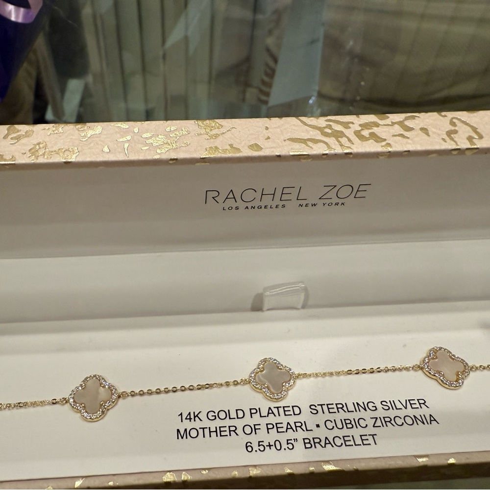 NWT Rachel Zoe 14k Gold Plated Bracelet - Picture 2 of 2